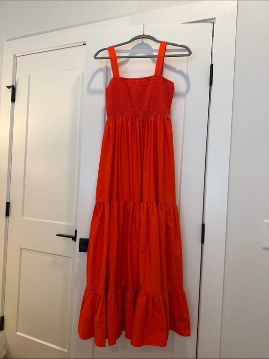 Zara Dresses & Skirts - Zara Red Smocked Maxi Sundress